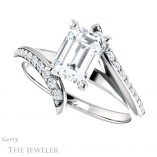 Emerald Cut Forever One Moissanite Engagement Ring #GTJ1128-emerald-fb-w 5 Emerald Cut Forever Brilliant Moissanite Engagement Ring #GTJ1128-emerald-fb-w