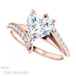 Heart Shaped Forever One Moissanite Engagement Ring #GTJ1128-heart-fb-r 5 Heart Shaped Forever Brilliant Moissanite Engagement Ring #GTJ1128-heart-fb-r