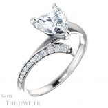 Heart Shaped Forever One Moissanite Engagement Ring #GTJ1128-heart-fb-w 4 Heart Shaped Forever Brilliant Moissanite Engagement Ring #GTJ1128-heart-fb-w