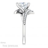 Heart Shaped Forever One Moissanite Engagement Ring #GTJ1128-heart-fb-w 3 Heart Shaped Forever Brilliant Moissanite Engagement Ring #GTJ1128-heart-fb-w