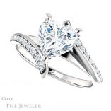 Heart Shaped Forever One Moissanite Engagement Ring #GTJ1128-heart-fb-w 5 Heart Shaped Forever Brilliant Moissanite Engagement Ring #GTJ1128-heart-fb-w