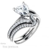 Heart Shaped Forever One Moissanite Engagement Ring #GTJ1128-heart-fb-w 6 Heart Shaped Forever Brilliant Moissanite Engagement Ring #GTJ1128-heart-fb-w