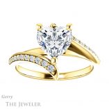 Heart Shaped Forever One Moissanite Engagement Ring #GTJ1128-heart-fb-y 1 Heart Shaped Forever Brilliant Moissanite Engagement Ring #GTJ1128-heart-fb-y