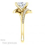 Heart Shaped Forever One Moissanite Engagement Ring #GTJ1128-heart-fb-y 3 Heart Shaped Forever Brilliant Moissanite Engagement Ring #GTJ1128-heart-fb-y