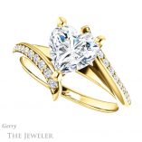 Heart Shaped Forever One Moissanite Engagement Ring #GTJ1128-heart-fb-y 5 Heart Shaped Forever Brilliant Moissanite Engagement Ring #GTJ1128-heart-fb-y