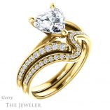 Heart Shaped Forever One Moissanite Engagement Ring #GTJ1128-heart-fb-y 6 Heart Shaped Forever Brilliant Moissanite Engagement Ring #GTJ1128-heart-fb-y