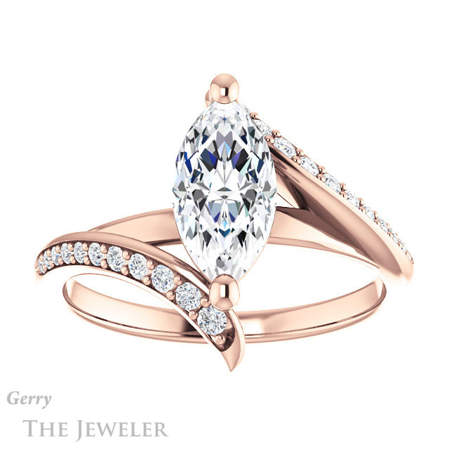 Marquise Cut Forever Brilliant Moissanite Engagement Ring #GTJ1128-marquise-fb-r