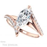 Marquise Cut Forever One Moissanite Engagement Ring #GTJ1128-marquise-fb-r 5 Marquise Cut Forever Brilliant Moissanite Engagement Ring #GTJ1128-marquise-fb-r