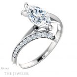 Marquise Cut Forever One Moissanite Engagement Ring #GTJ1128-marquise-fb-w 4 Marquise Cut Forever Brilliant Moissanite Engagement Ring #GTJ1128-marquise-fb-w