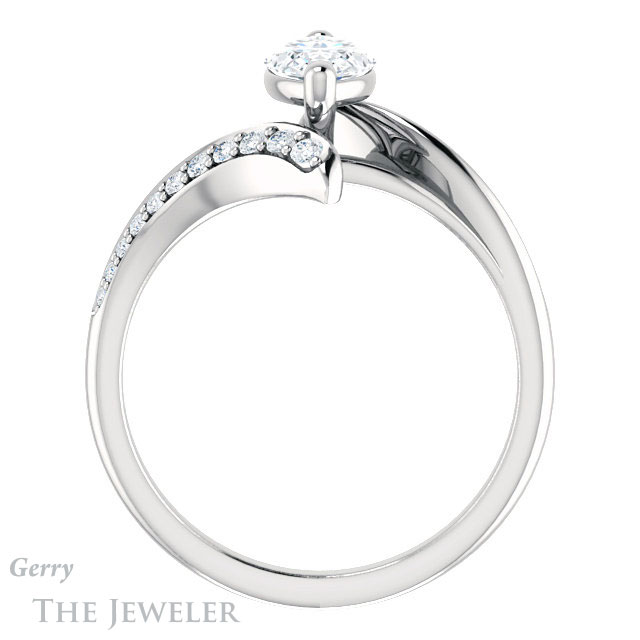 Marquise Cut Forever Brilliant Moissanite Engagement Ring #GTJ1128-marquise-fb-w