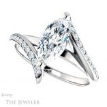 Marquise Cut Forever One Moissanite Engagement Ring #GTJ1128-marquise-fb-w 5 Marquise Cut Forever Brilliant Moissanite Engagement Ring #GTJ1128-marquise-fb-w