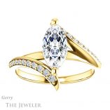 Marquise Cut Forever One Moissanite Engagement Ring #GTJ1128-marquise-fb-y 1 Marquise Cut Forever Brilliant Moissanite Engagement Ring #GTJ1128-marquise-fb-y