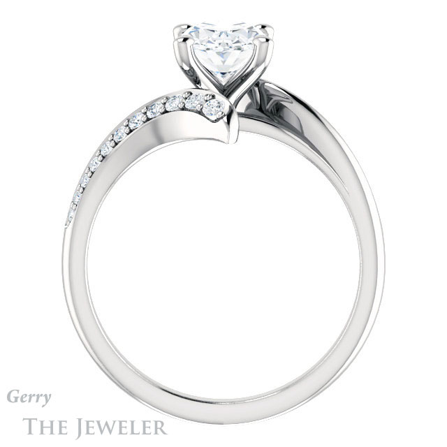 Oval Shaped Forever One Moissanite Engagement Ring #GTJ1128-oval-fo-w