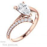 Pear Shaped Forever Brilliant Moissanite Engagement Ring #GTJ1128-pear-fb-r