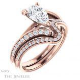 Pear Shaped Forever Brilliant Moissanite Engagement Ring #GTJ1128-pear-fb-r