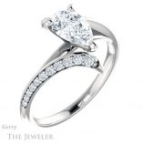 Pear Shaped Forever One Moissanite Engagement Ring #GTJ1128-pear-fb-w 4 Pear Shaped Forever Brilliant Moissanite Engagement Ring #GTJ1128-pear-fb-w