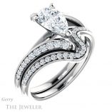 Pear Shaped Forever One Moissanite Engagement Ring #GTJ1128-pear-fb-w 6 Pear Shaped Forever Brilliant Moissanite Engagement Ring #GTJ1128-pear-fb-w