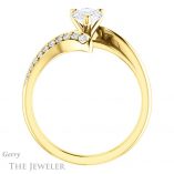Pear Shaped Forever One Moissanite Engagement Ring #GTJ1128-pear-fb-y 2 Pear Shaped Forever Brilliant Moissanite Engagement Ring #GTJ1128-pear-fb-y