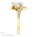 Pear Shaped Forever One Moissanite Engagement Ring #GTJ1128-pear-fb-y 3 Pear Shaped Forever Brilliant Moissanite Engagement Ring #GTJ1128-pear-fb-y