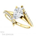 Pear Shaped Forever One Moissanite Engagement Ring #GTJ1128-pear-fb-y 5 Pear Shaped Forever Brilliant Moissanite Engagement Ring #GTJ1128-pear-fb-y
