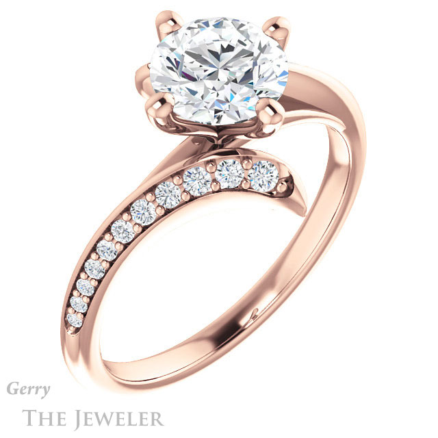 Round Cut Forever One Moissanite Engagement Ring #GTJ1128-round-fo-r 4 Round Cut Forever One Moissanite Engagement Ring #GTJ1128-round-fo-r