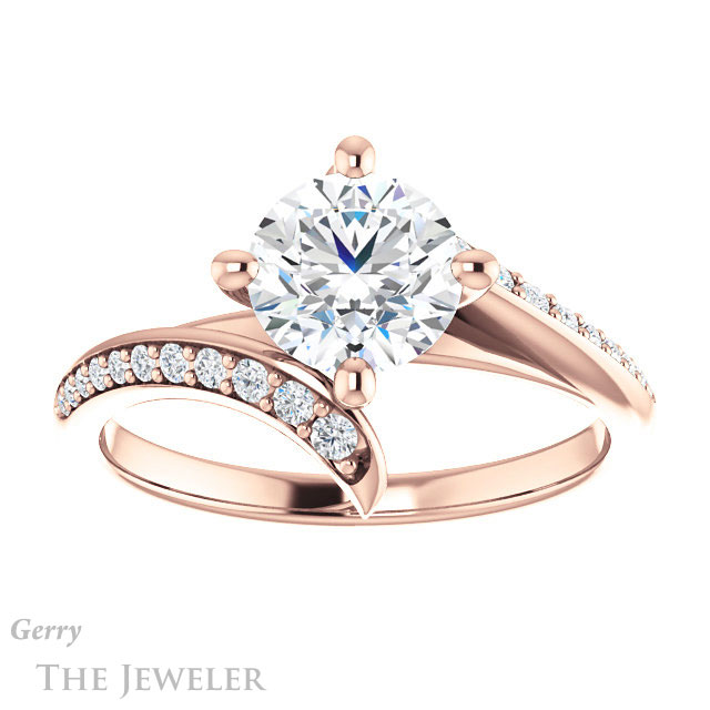 Round Cut Forever One Moissanite Engagement Ring #GTJ1128-round-fo-r 1 Round Cut Forever One Moissanite Engagement Ring #GTJ1128-round-fo-r