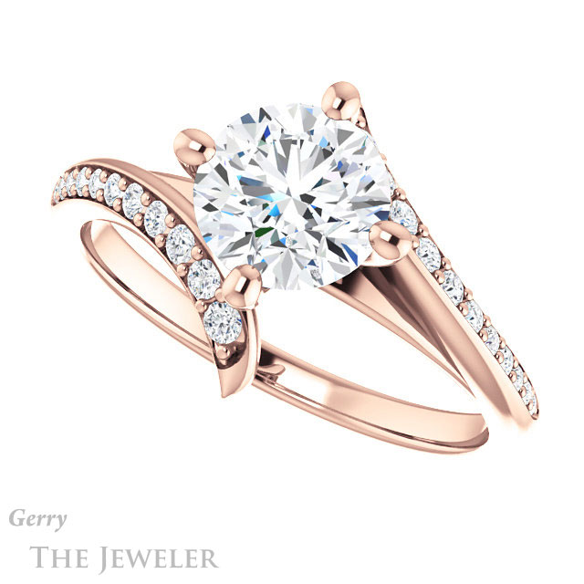 Round Cut Forever One Moissanite Engagement Ring #GTJ1128-round-fo-r 5 Round Cut Forever One Moissanite Engagement Ring #GTJ1128-round-fo-r