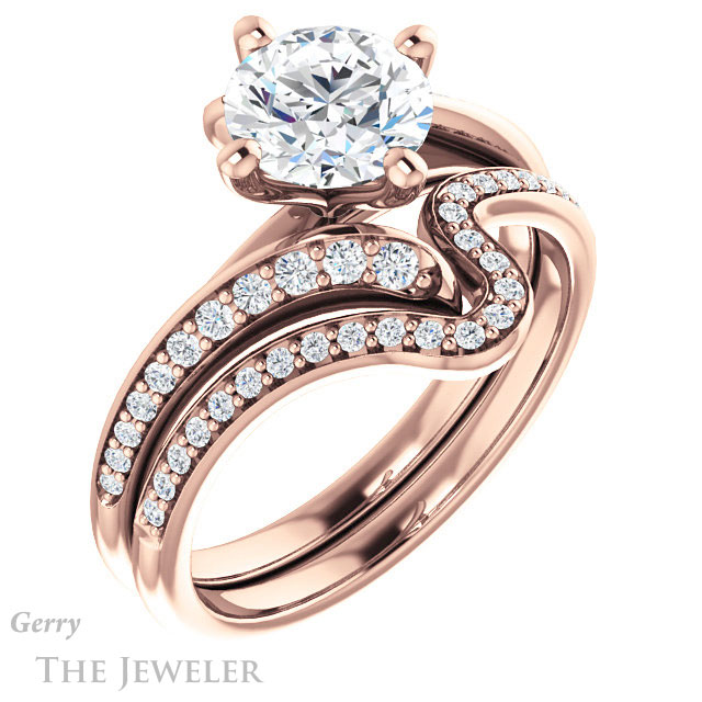 Round Cut Forever One Moissanite Engagement Ring #GTJ1128-round-fo-r 6 Round Cut Forever One Moissanite Engagement Ring #GTJ1128-round-fo-r