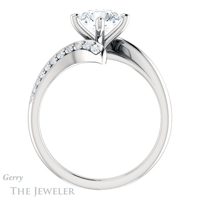Round Cut Forever One Moissanite Engagement Ring #GTJ1128-round-fo-w 2 Round Cut Forever One Moissanite Engagement Ring #GTJ1128-round-fo-w