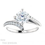 Round Cut Forever One Moissanite Engagement Ring #GTJ1128-round-fo-w 1 Round Cut Forever One Moissanite Engagement Ring #GTJ1128-round-fo-w