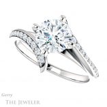 Round Cut Forever One Moissanite Engagement Ring #GTJ1128-round-fo-w 5 Round Cut Forever One Moissanite Engagement Ring #GTJ1128-round-fo-w