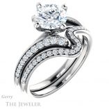 Round Cut Forever One Moissanite Engagement Ring #GTJ1128-round-fo-w 6 Round Cut Forever One Moissanite Engagement Ring #GTJ1128-round-fo-w