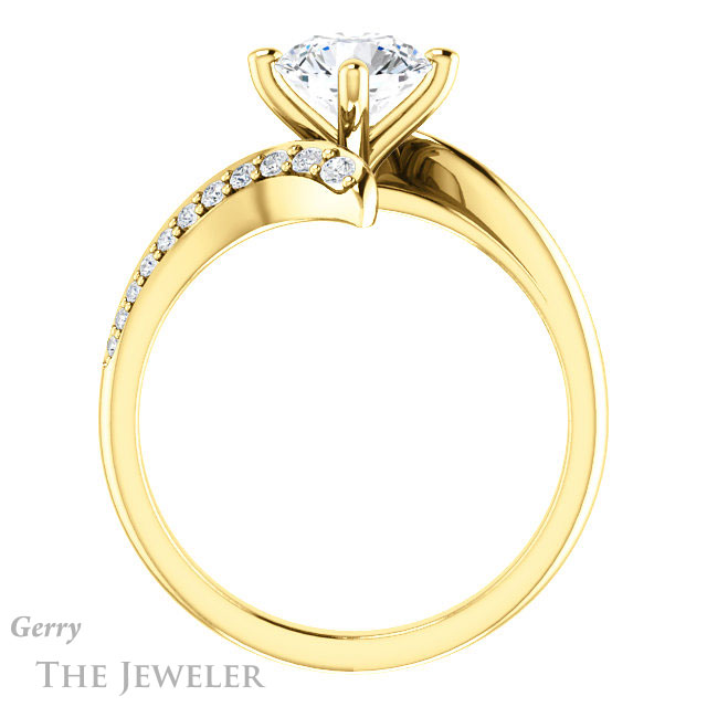 Round Cut Forever One Moissanite Engagement Ring #GTJ1128-round-fo-y 2 Round Cut Forever One Moissanite Engagement Ring #GTJ1128-round-fo-y