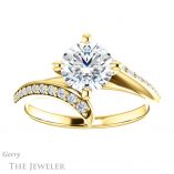Round Cut Forever One Moissanite Engagement Ring #GTJ1128-round-fo-y 1 Round Cut Forever One Moissanite Engagement Ring #GTJ1128-round-fo-y