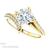 Round Cut Forever One Moissanite Engagement Ring #GTJ1128-round-fo-y 5 Round Cut Forever One Moissanite Engagement Ring #GTJ1128-round-fo-y
