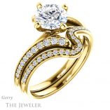 Round Cut Forever One Moissanite Engagement Ring #GTJ1128-round-fo-y 6 Round Cut Forever One Moissanite Engagement Ring #GTJ1128-round-fo-y
