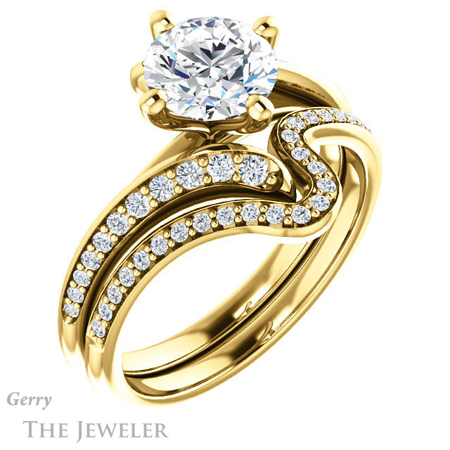 Round Cut Forever One Moissanite Engagement Ring #GTJ1128-round-fo-y 6 Round Cut Forever One Moissanite Engagement Ring #GTJ1128-round-fo-y