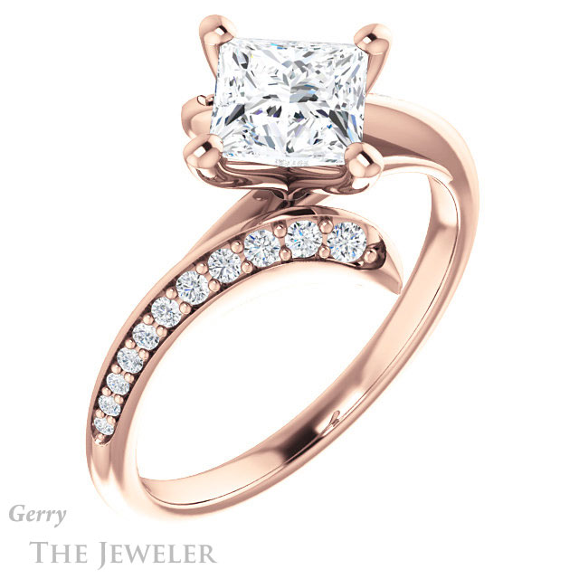 Princess Cut Forever One Moissanite Engagement Ring #GTJ1128-square-fo-r 4 Princess Cut Forever One Moissanite Engagement Ring #GTJ1128-square-fo-r