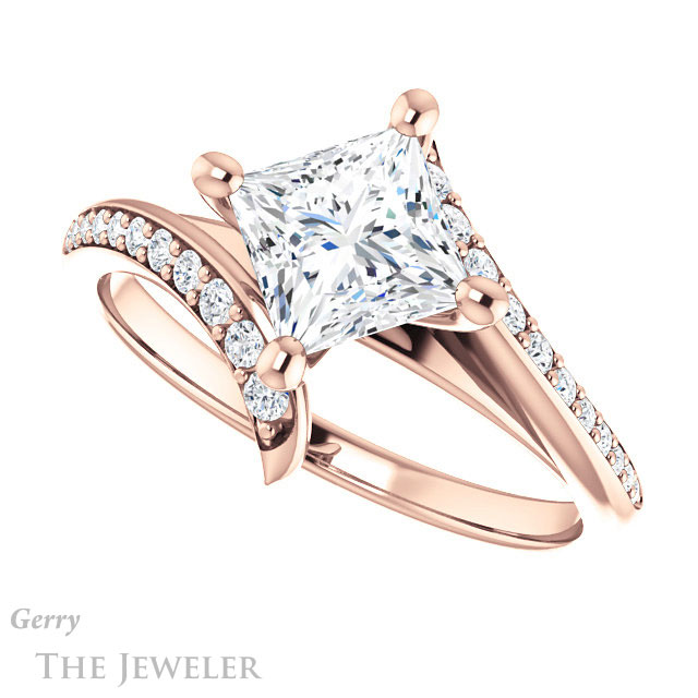 Princess Cut Forever One Moissanite Engagement Ring #GTJ1128-square-fo-r 5 Princess Cut Forever One Moissanite Engagement Ring #GTJ1128-square-fo-r