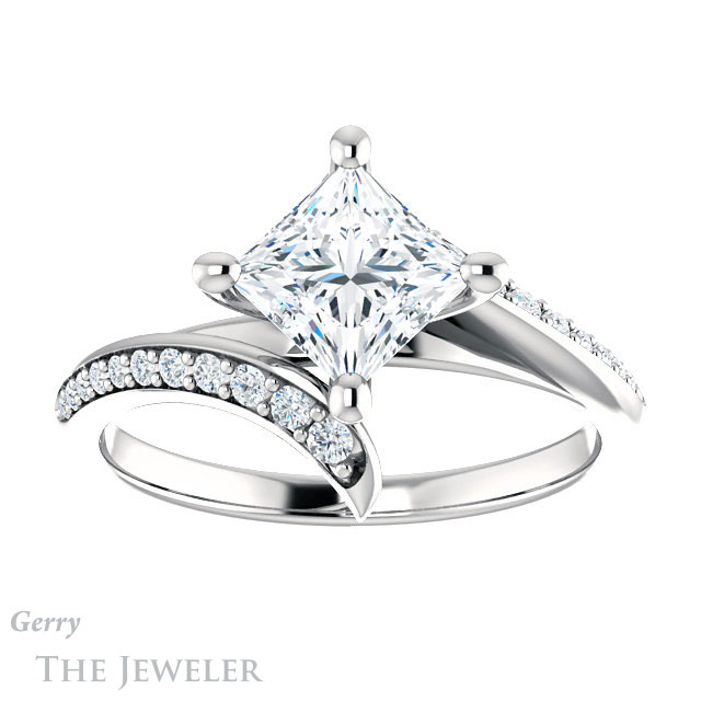 Princess Cut Forever One Moissanite Engagement Ring #GTJ1128-square-fo-w