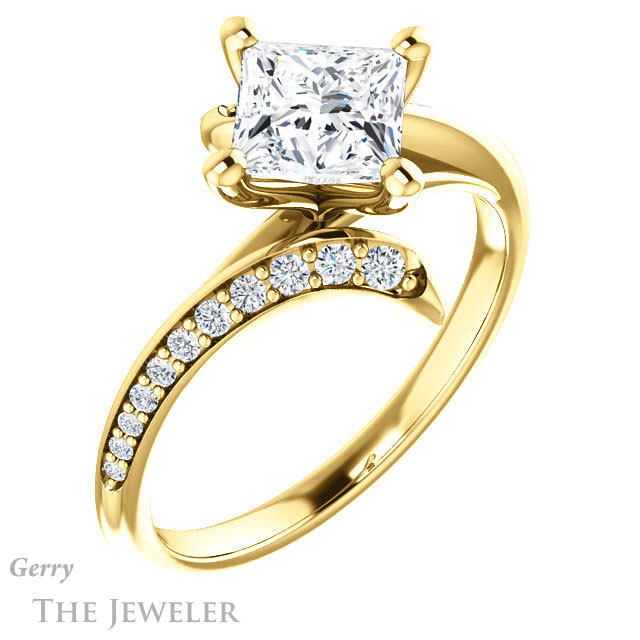 Princess Cut Forever One Moissanite Engagement Ring #GTJ1128-square-fo-y