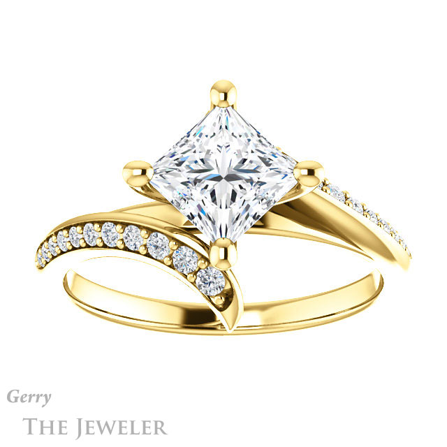 Princess Cut Forever One Moissanite Engagement Ring #GTJ1128-square-fo-y