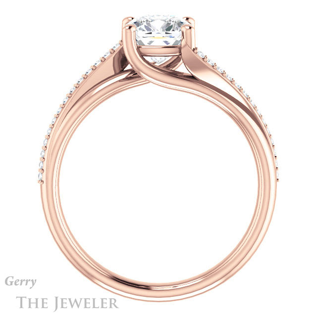 Cushion Cut Forever One Moissanite Engagement Ring #GTJ1129-cushion-fo-r