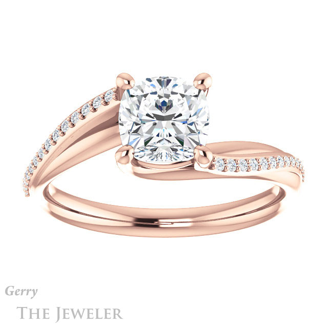 Cushion Cut Forever One Moissanite Engagement Ring #GTJ1129-cushion-fo-r