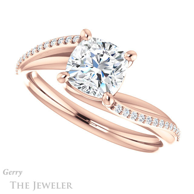 Cushion Cut Forever One Moissanite Engagement Ring #GTJ1129-cushion-fo-r 5 Cushion Cut Forever One Moissanite Engagement Ring #GTJ1129-cushion-fo-r