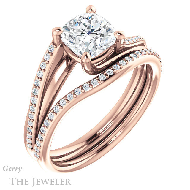 Cushion Cut Forever One Moissanite Engagement Ring #GTJ1129-cushion-fo-r 6 Cushion Cut Forever One Moissanite Engagement Ring #GTJ1129-cushion-fo-r