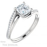 Cushion Cut Forever One Moissanite Engagement Ring #GTJ1129-cushion-fo-w 4 Cushion Cut Forever One Moissanite Engagement Ring #GTJ1129-cushion-fo-w