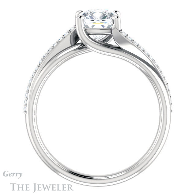 Cushion Cut Forever One Moissanite Engagement Ring #GTJ1129-cushion-fo-w 2 Cushion Cut Forever One Moissanite Engagement Ring #GTJ1129-cushion-fo-w
