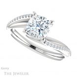Cushion Cut Forever One Moissanite Engagement Ring #GTJ1129-cushion-fo-w 5 Cushion Cut Forever One Moissanite Engagement Ring #GTJ1129-cushion-fo-w