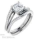 Cushion Cut Forever One Moissanite Engagement Ring #GTJ1129-cushion-fo-w 6 Cushion Cut Forever One Moissanite Engagement Ring #GTJ1129-cushion-fo-w